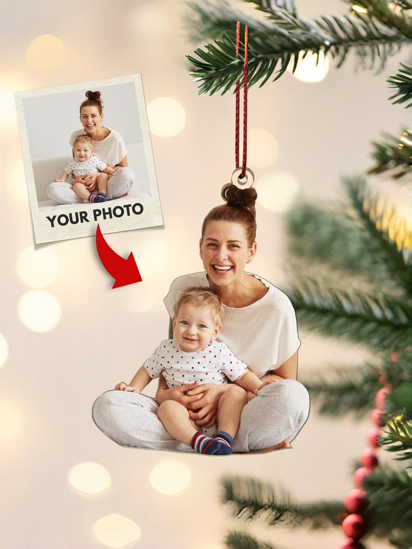 Personalized Friends Photo Christmas Ornament